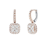 18ct Rose Gold Cushion Diamond Earrings