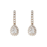 18ct Rose Gold Diamond Drop Earrings