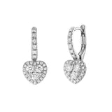 18ct White Gold Heart Shaped Diamond Earrings