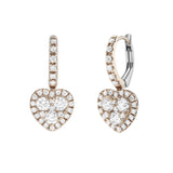 18ct Rose Gold Heart Shaped Diamond Earrings