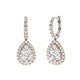 18ct Rose Gold Diamond Drop Large Earrings