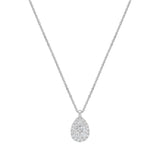 18ct White Gold Diamond Drop Small Pendant