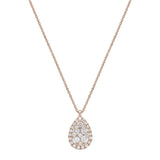 18ct Rose Gold Diamond Drop Small Pendant