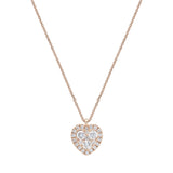 18ct Rose Gold Heart Diamond Pendant