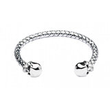 Sterling Silver Torque Skull Bangle