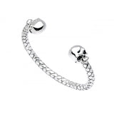 Sterling Silver Torque Skull Bangle