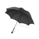 Large Black Umbrella With Skull Head Handle In Matte Black Finish