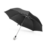 Small Black Umbrella With Pheasant Head Handle In Silver Finish