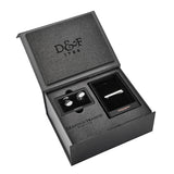 Sterling Silver Enamel Cufflinks and Tie Slide Set