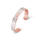 Large Copper Bangle with Wave Pattern