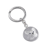 Sterling Silver Corgi Keyring With Sapphire Eyes