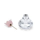 Rock Crystal Perfume Bottle With Rose Quartz Rose Topper