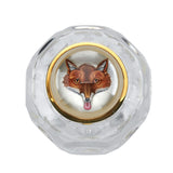 Crystal And 18ct Yellow Gold Box With Hand-Painted Rock Crystal Fox Lid