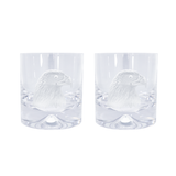 Pair of Glass Tumblers With Engraved Eagle