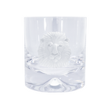 Pair of Glass Tumblers With Engraved Lion