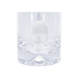 Pair of Glass Tumblers With Engraved Skull