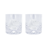 Pair of Glass Tumblers With Engraved Bulldog