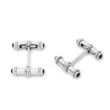 18ct White Gold Dumbbell Cufflinks With Onyx Ends