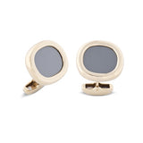 9ct Yellow Gold Cushion Shape Haematite Cufflinks.