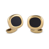 18ct Yellow Gold Cushion Shape Cufflinks With Onyx Inlay