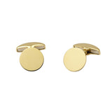 18ct Yellow Gold Plain Round Cufflinks