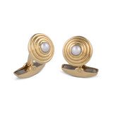 18ct Yellow Gold Cufflinks With Fresh Water Pearl Centre