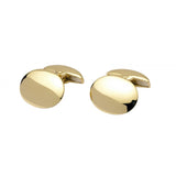 18ct Yellow Gold Plain Domed Oval Cufflinks