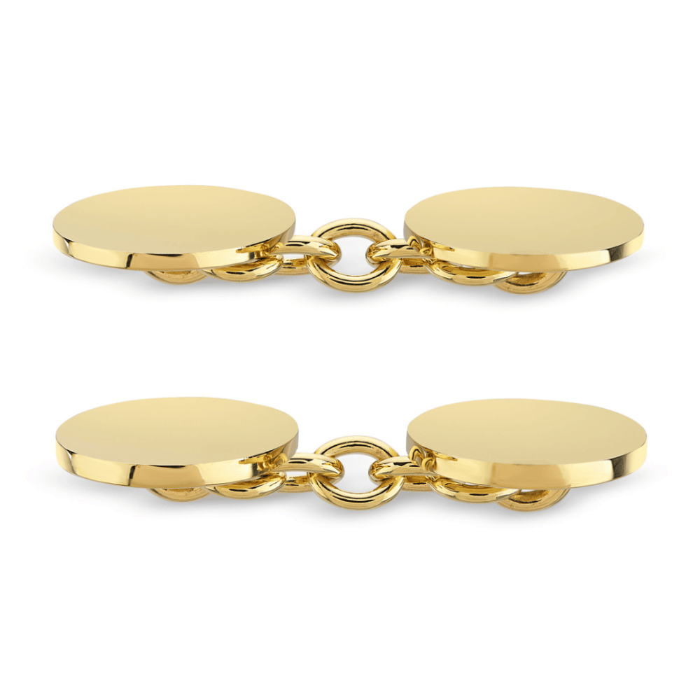 Plain Oval Cufflinks 18ct Yellow Gold Medium Weight Deakin Francis plain-oval-cufflinks-18ct-yellow-gold-medium-weight-deakin-francis