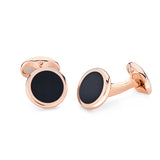 Sterling Silver Onyx Inlay Dress Set In Rose Gold