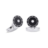 18ct White Gold And Onyx Cufflinks With Diamond Centre