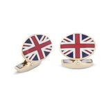 18ct Yellow Gold Union Jack Enamel Cufflinks