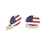 18ct Yellow Gold USA Enamel Flag Cufflinks