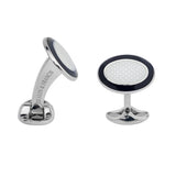 Sterling Silver Black & White Enamel Cufflinks