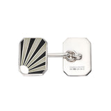 Sterling Silver Art Deco Black Sunrise Cufflinks