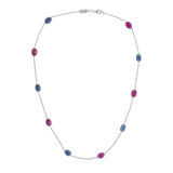 18ct White Gold Sapphire and Ruby Necklace