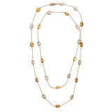 18ct Yellow Gold 32" Light And Dark Citrine Spectacle Necklace