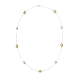 18ct White Gold Citrine And Crystal Spectacle Necklace