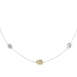 18ct White Gold Citrine And Crystal Spectacle Necklace