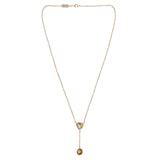 18ct Yellow Gold Citrine and Cultured Pearl Drop Necklace