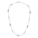 18ct White Gold Light and Dark Amethyst Necklace