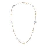 18ct Yellow Gold Blue Topaz And Peridot Spectacle Necklace