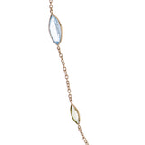 18ct Yellow Gold Blue Topaz And Peridot Spectacle Necklace