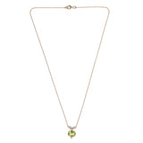 18ct yellow gold peridot and diamond pendant.