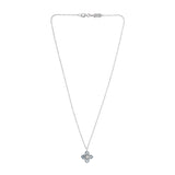 18ct White Gold Aquamarine And Diamond Cluster Pendant