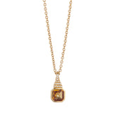 18ct Yellow Gold Citrine And Diamond Pendant