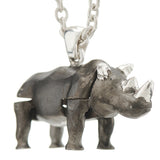 Sterling Silver Charging Rhino Pendant