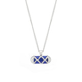 Sterling Silver Criss Cross Bar Enamel Royal Pendant