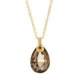 18ct Yellow Gold Briolette Smokey Quartz With Cabochon Citrine Pendant