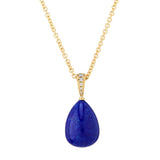 18ct Yellow Gold Lapis Lazuli And Diamond Pendant