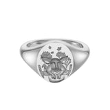 Sterling Silver Zodiac Signet Ring - 14x13mm Oval – Pig